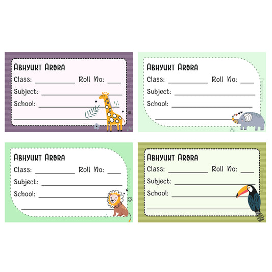School Book Label - Wild Life Doxbox Store|]Peppydots