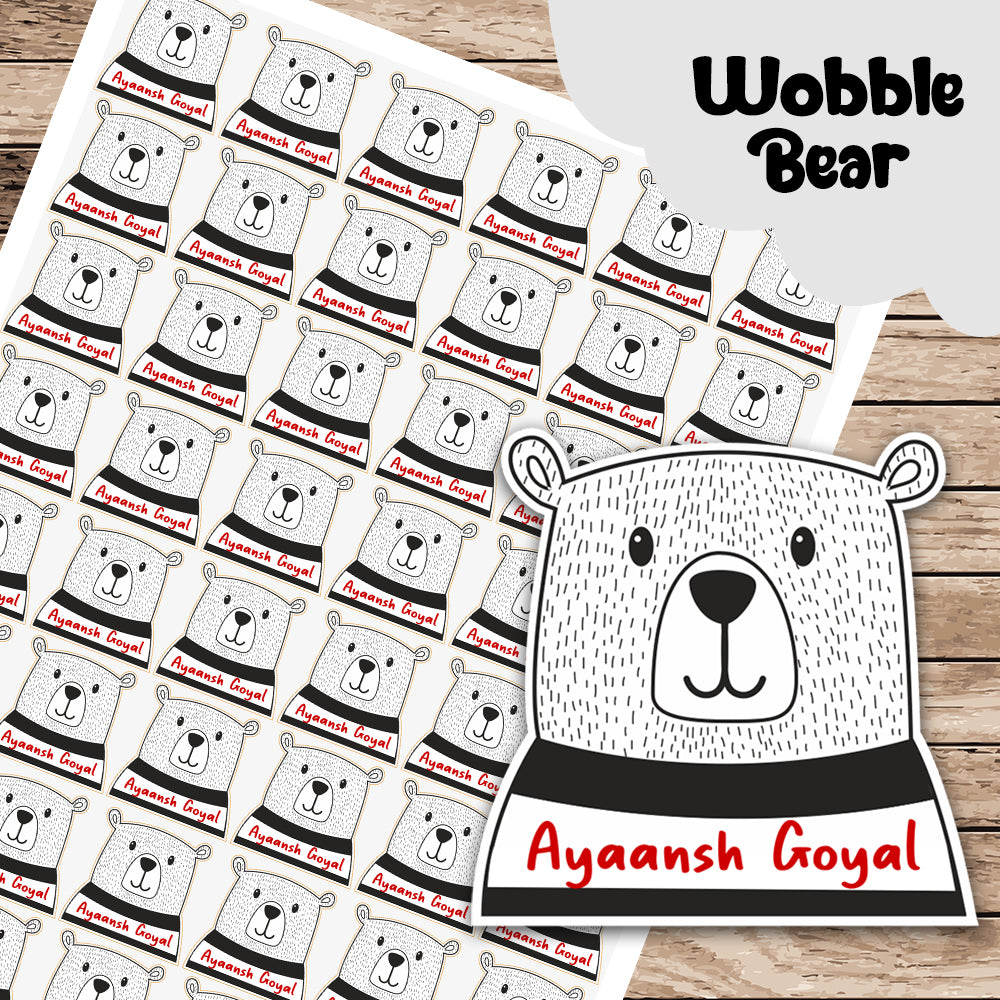 Fancy Shape Sticker - Wobble Bear Peppydots|]Peppydots