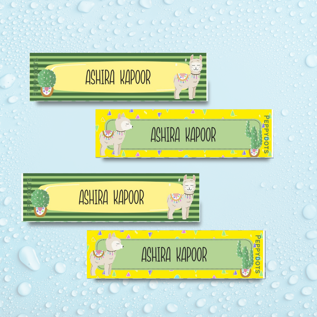 Waterproof Labels - Yellow llama Doxbox Store|]Peppydots