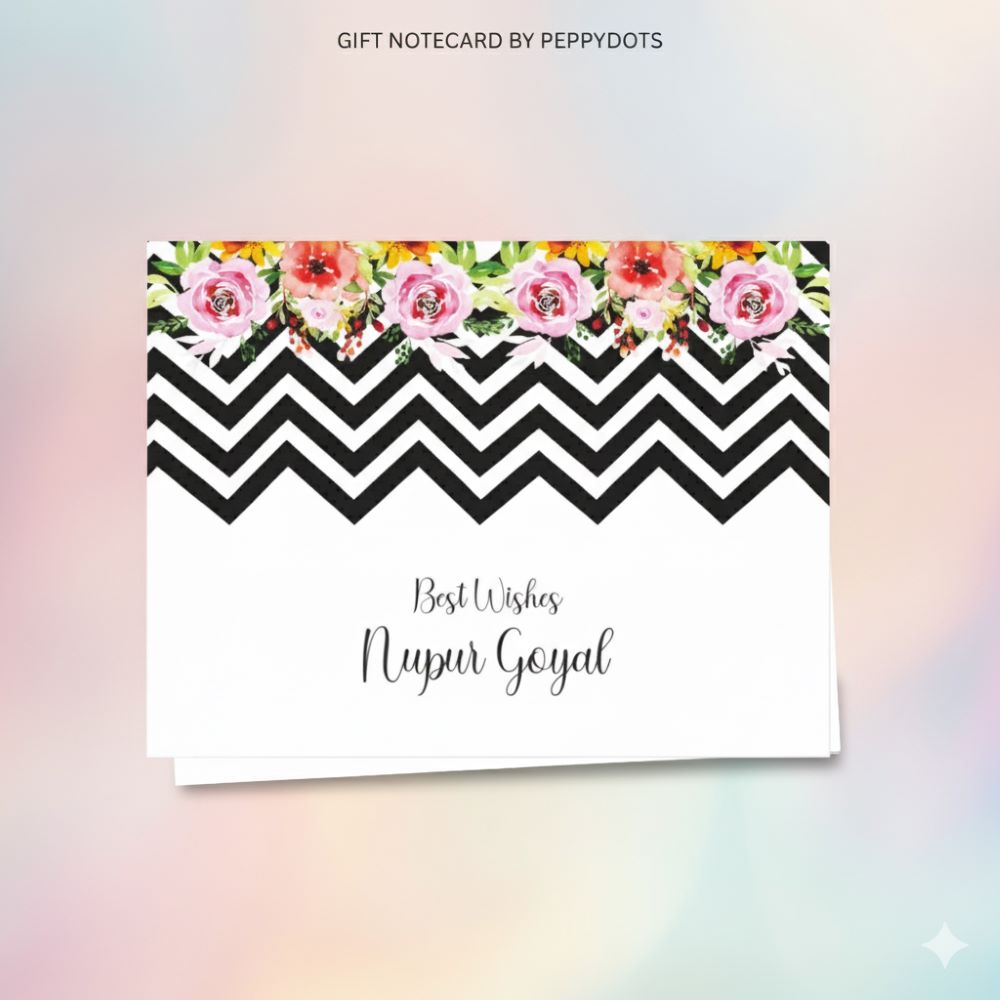 Gift notecard -Zig zag floral Doxbox Store|]Peppydots