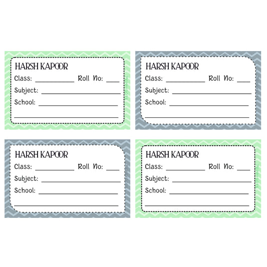 School Book Label - Zig Zag Doxbox Store|]Peppydots