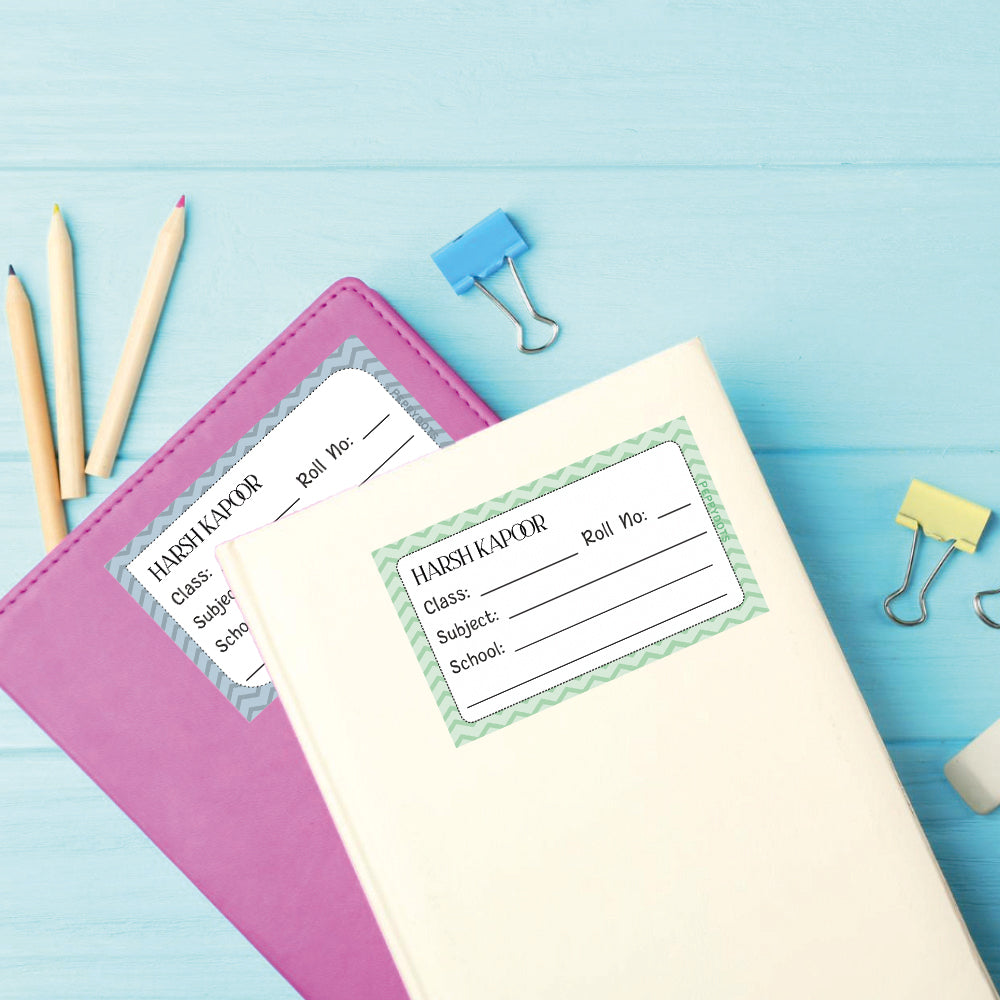 School Book Label - Zig Zag Doxbox Store|]Peppydots