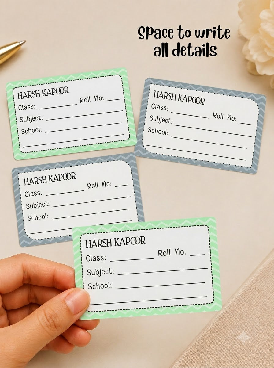 Personalized School Book Labels - Zig Zag Peppydots|]Peppydots