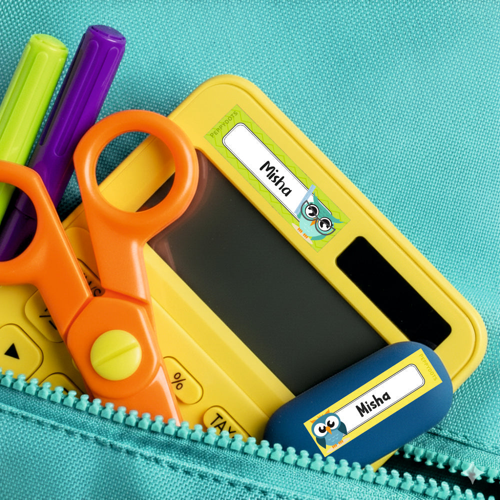 Waterproof Labels - Zig Zag Owl Doxbox Store|]Peppydots