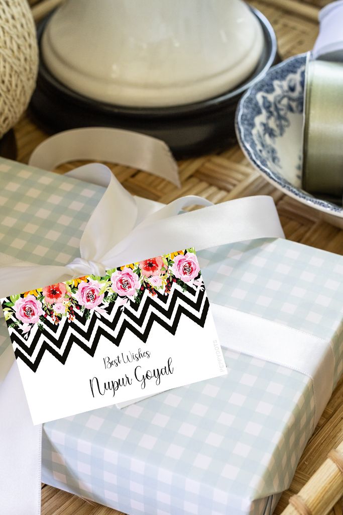 Gift Tag - Zig zag floral Doxbox Store|]Peppydots