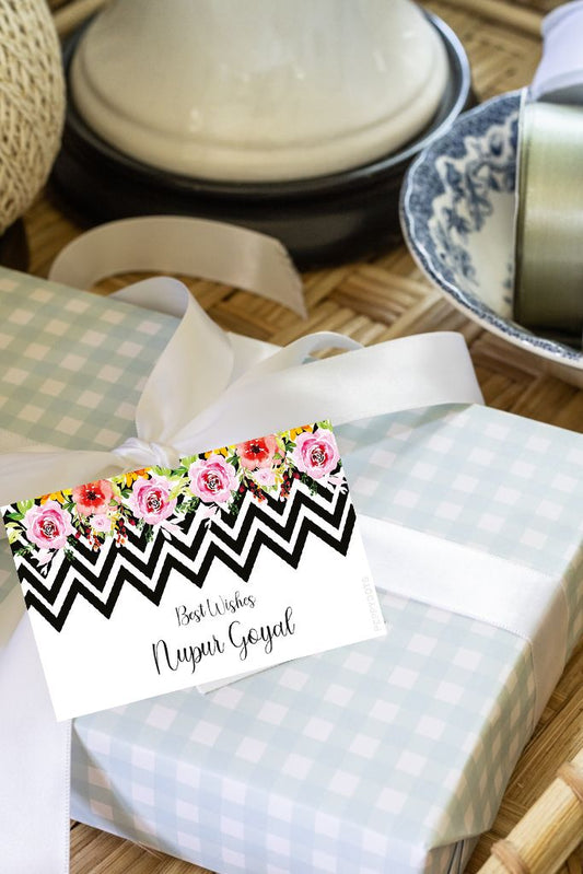 Gift Tag - Zig zag floral Doxbox Store|]Peppydots