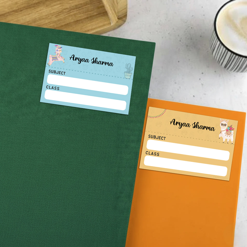 Mini SchoolBook Labels - Cute Llama Peppydots|]Peppydots