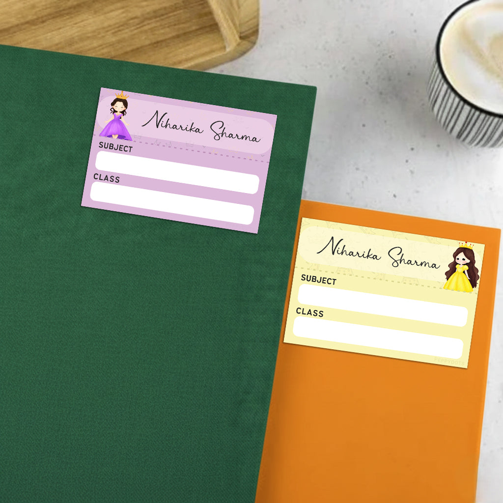 Mini SchoolBook Labels - Cute Princess Peppydots|]Peppydots