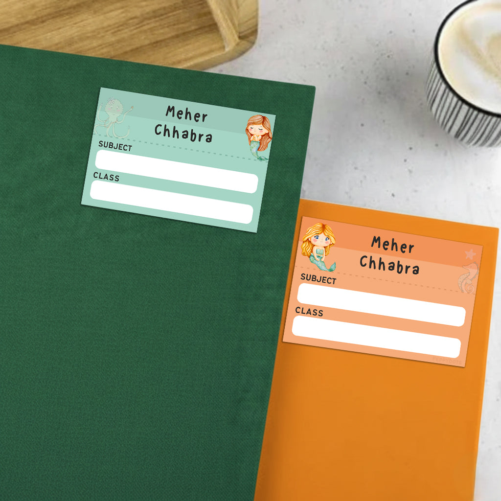 Mini SchoolBook Labels - Little Mermaid Peppydots|]Peppydots