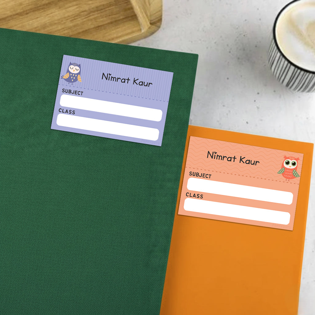 Mini SchoolBook Labels - Sweet Owl Peppydots|]Peppydots