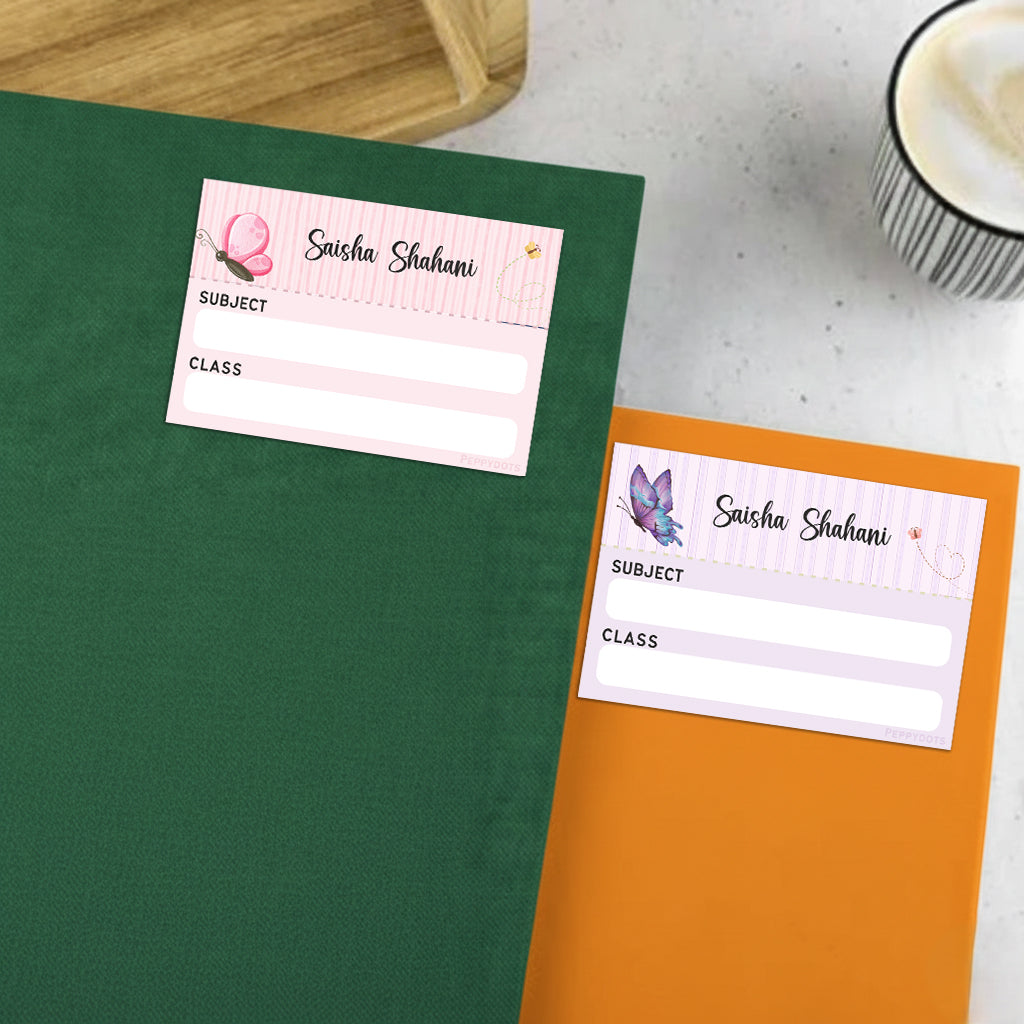 Mini SchoolBook Labels - Butterfly Magic Peppydots|]Peppydots
