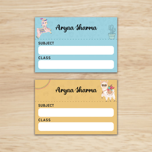 Mini SchoolBook Labels - Cute Llama Peppydots|]Peppydots
