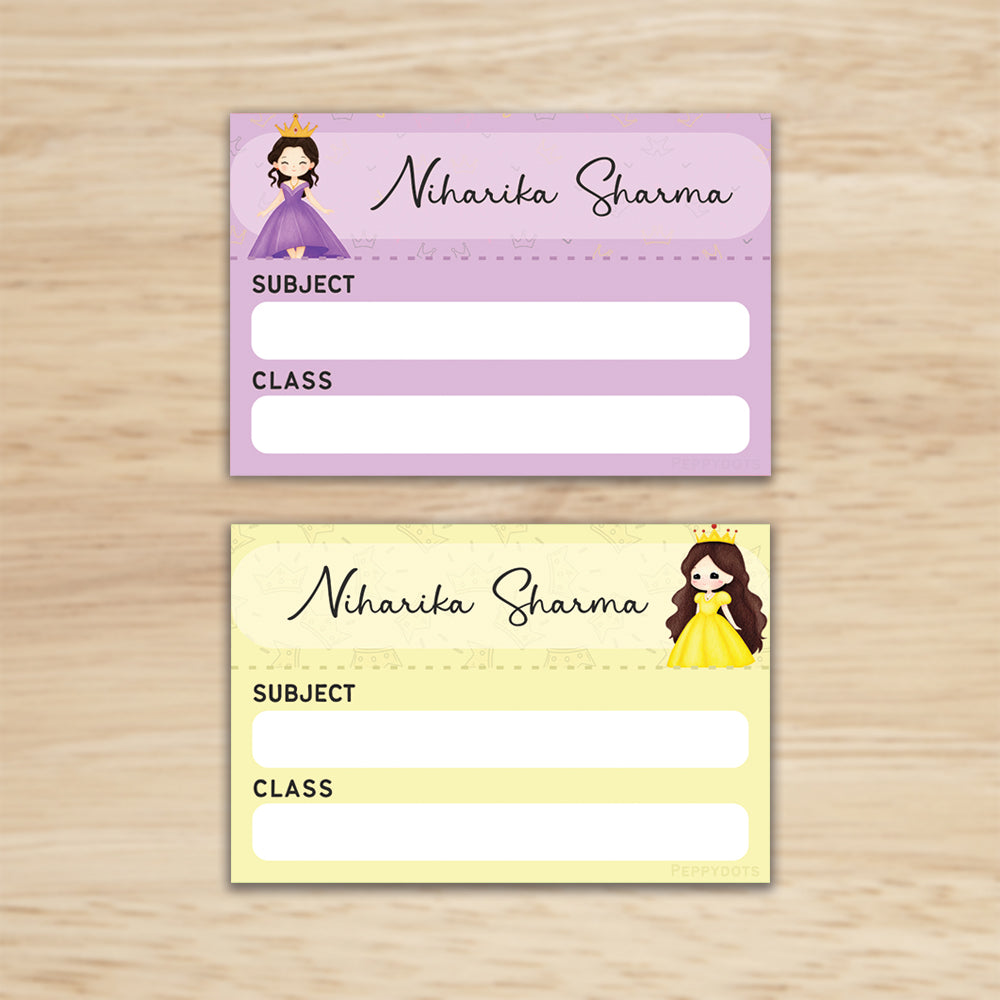Mini SchoolBook Labels - Cute Princess Peppydots|]Peppydots