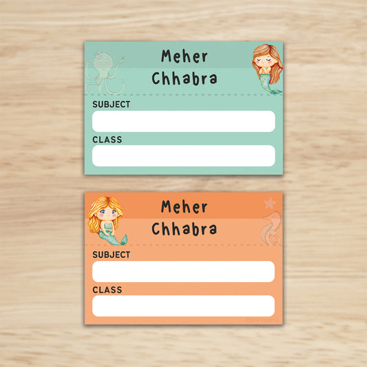 Mini SchoolBook Labels - Little Mermaid Peppydots|]Peppydots