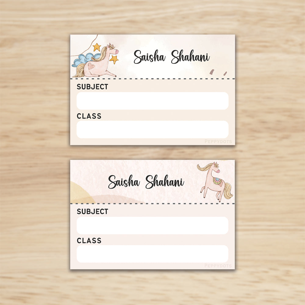 Mini SchoolBook Labels - Unicorn Shine Peppydots|]Peppydots