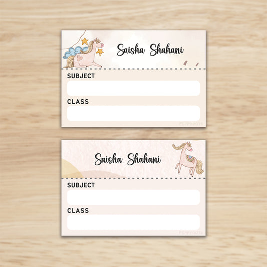 Mini SchoolBook Labels - Unicorn Shine Peppydots|]Peppydots