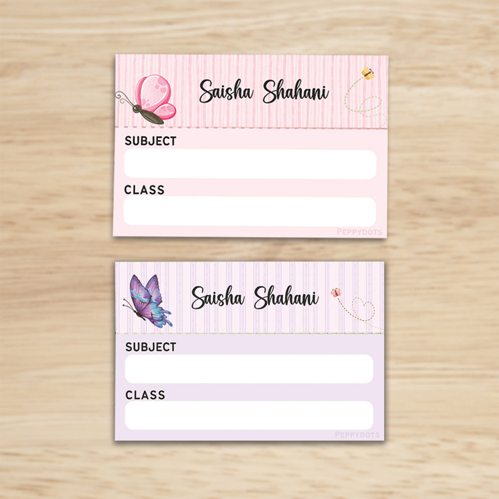 Mini SchoolBook Labels - Butterfly Magic Peppydots|]Peppydots