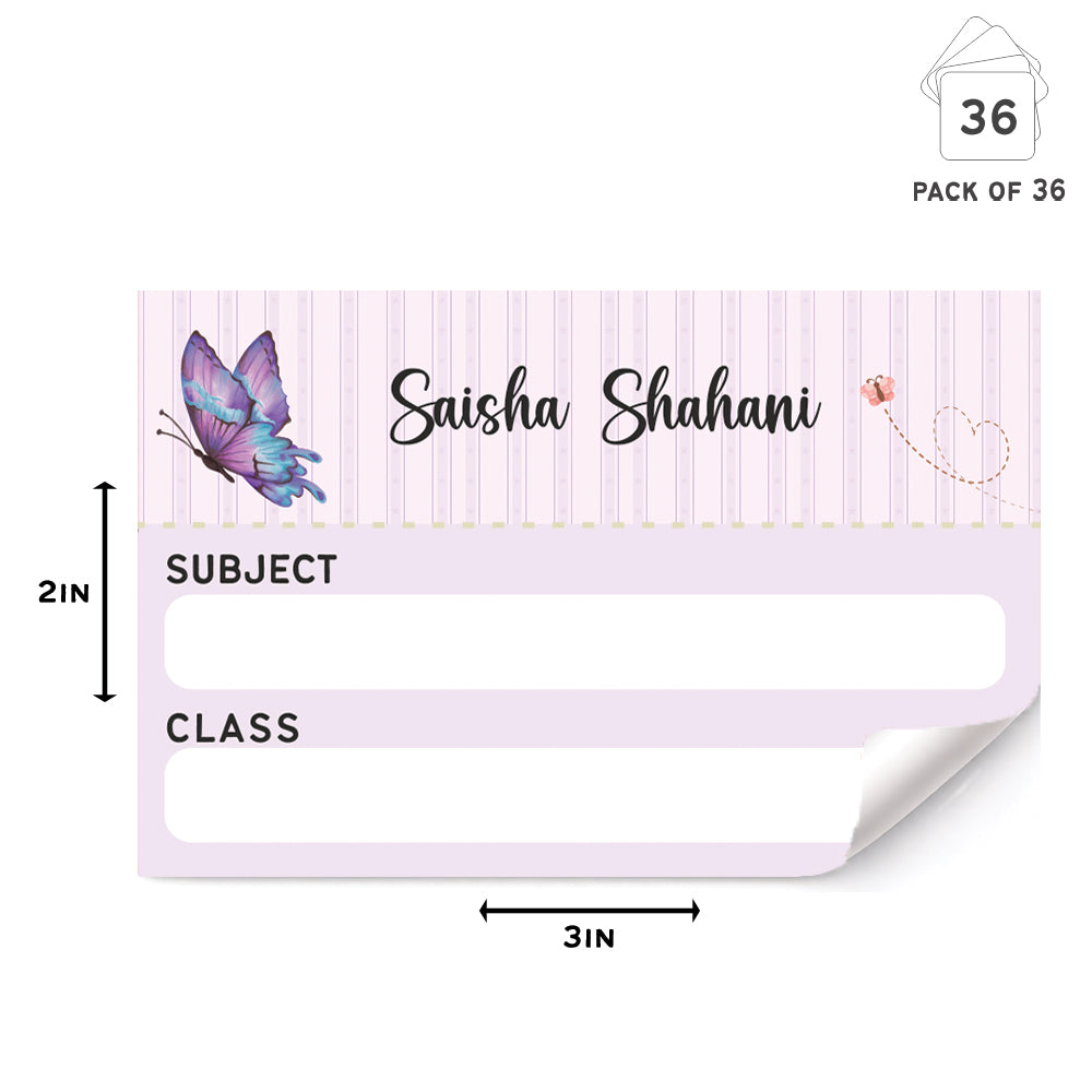 Mini SchoolBook Labels - Butterfly Magic Peppydots|]Peppydots