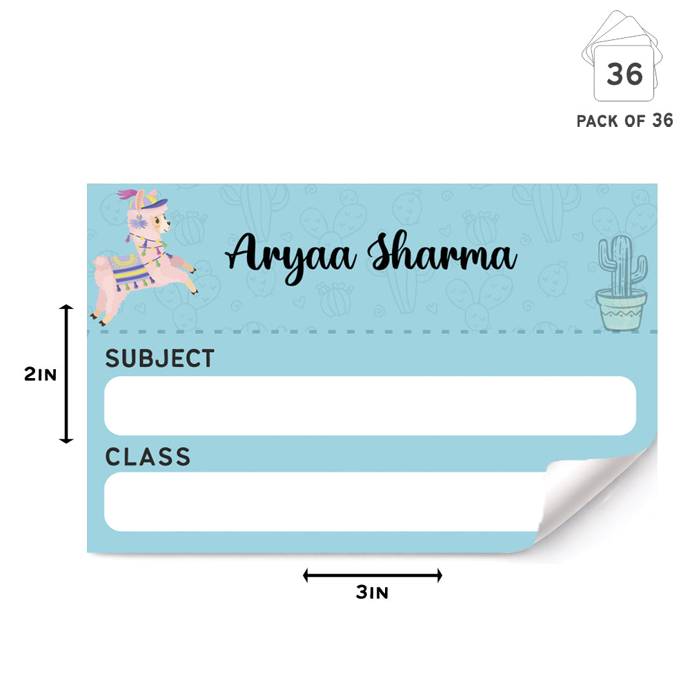 Mini SchoolBook Labels - Cute Llama Peppydots|]Peppydots