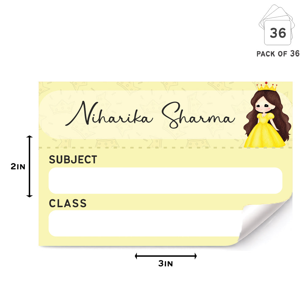 Mini SchoolBook Labels - Cute Princess Peppydots|]Peppydots