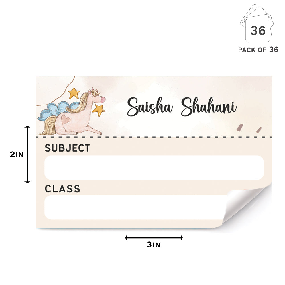 Mini SchoolBook Labels - Unicorn Shine Peppydots|]Peppydots