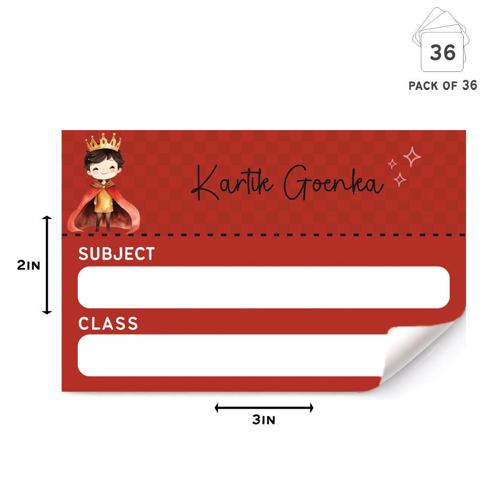 Mini SchoolBook Labels - Prince Peppydots|]Peppydots