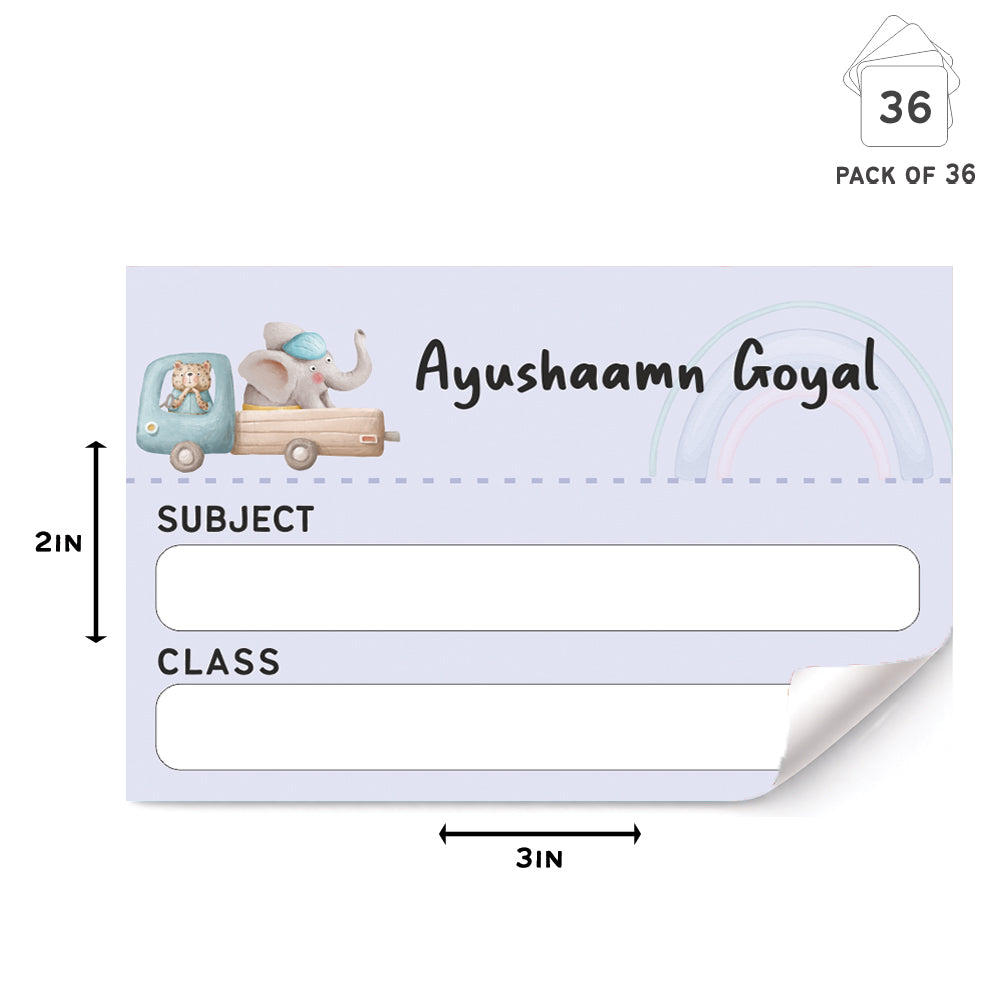 Mini SchoolBook Labels - Animal Faces Peppydots|]Peppydots