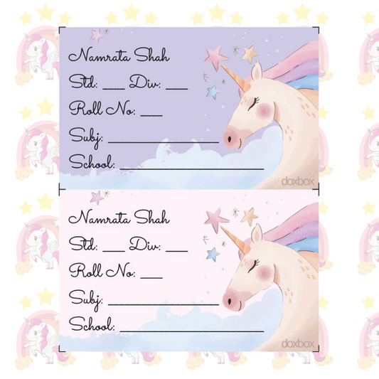 School Book Labels- Unicorn Doxbox Store|]Peppydots