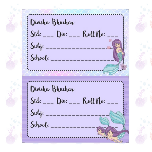 School Book Label - Mermaid Doxbox Store|]Peppydots