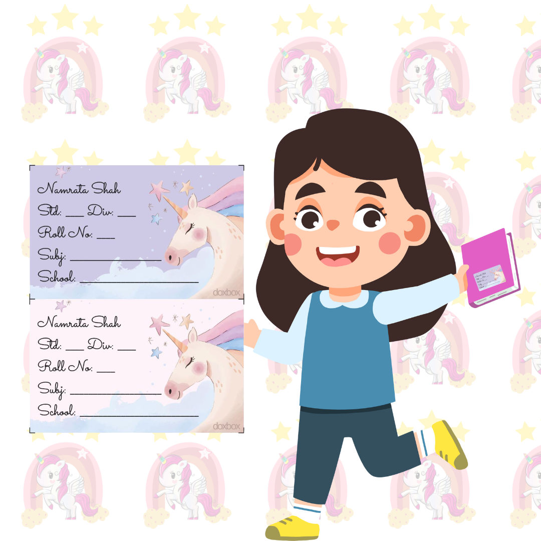 School Book Labels- Unicorn Doxbox Store|]Peppydots