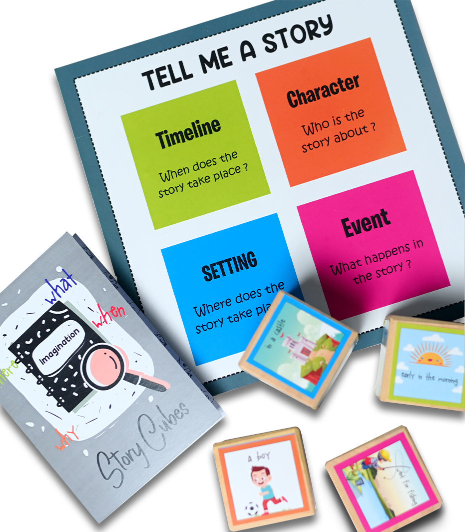 Story Cube with Story mat (Contain Wooden Cube) Doxbox Store|]Peppydots