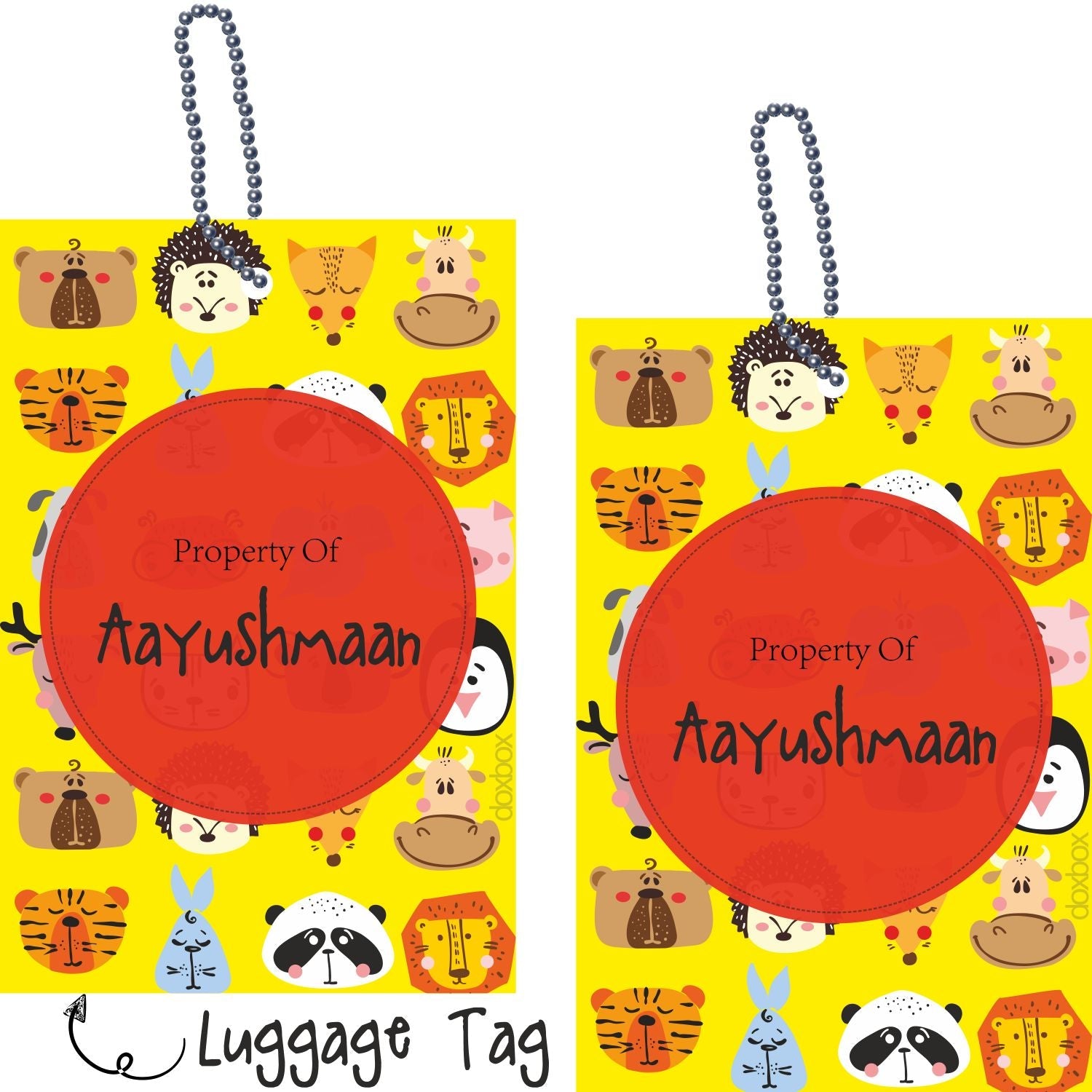 Luggage Tag - Animal Faces Doxbox Store|]Peppydots