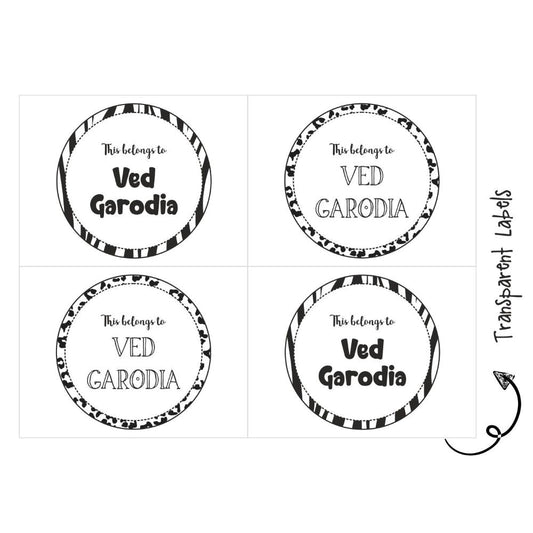 Transparent Labels - Animal Pattern Doxbox Store|]Peppydots