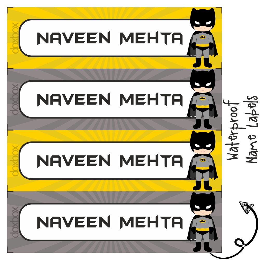 Waterproof Labels - Batman Doxbox Store|]Peppydots