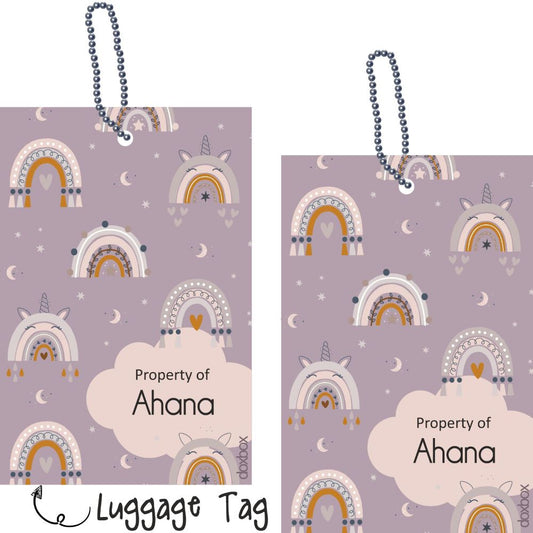 Luggage Tag - Boho Rainbow Doxbox Store|]Peppydots