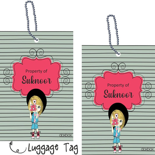 Luggage Tag - Camera Girl Doxbox Store|]Peppydots