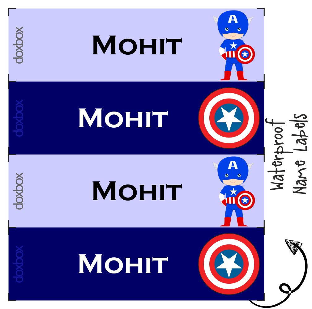 Waterproof Labels - Captain America Doxbox Store|]Peppydots
