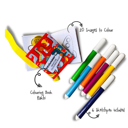 Coloring Book Rakhi - Dino Doxbox Store|]Peppydots