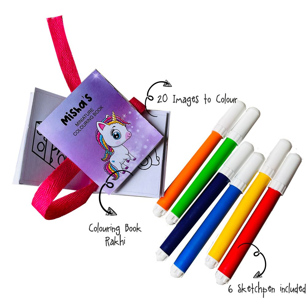 Coloring Book Rakhi - Unicorn Doxbox Store|]Peppydots