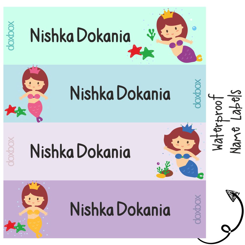 Waterproof Labels - Cute Mermaid Doxbox Store|]Peppydots