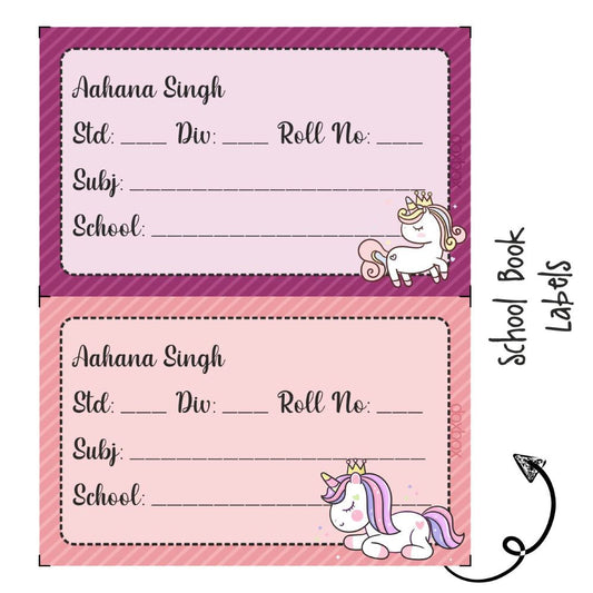 School Book Label - Cute Unicorn Doxbox Store|]Peppydots