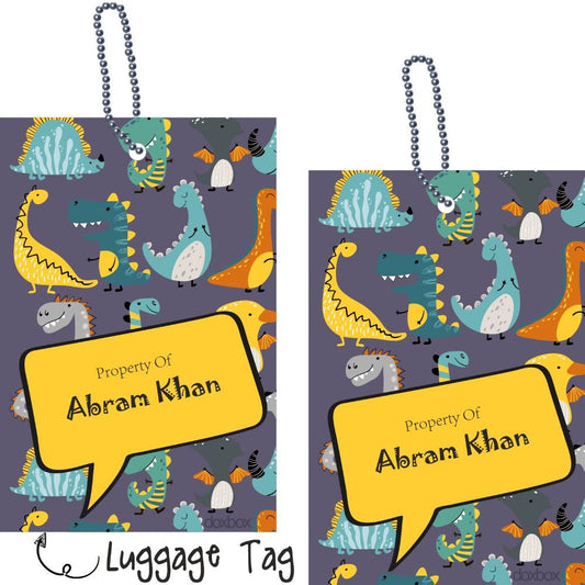 Luggage Tag - Dino Colors Doxbox Store|]Peppydots