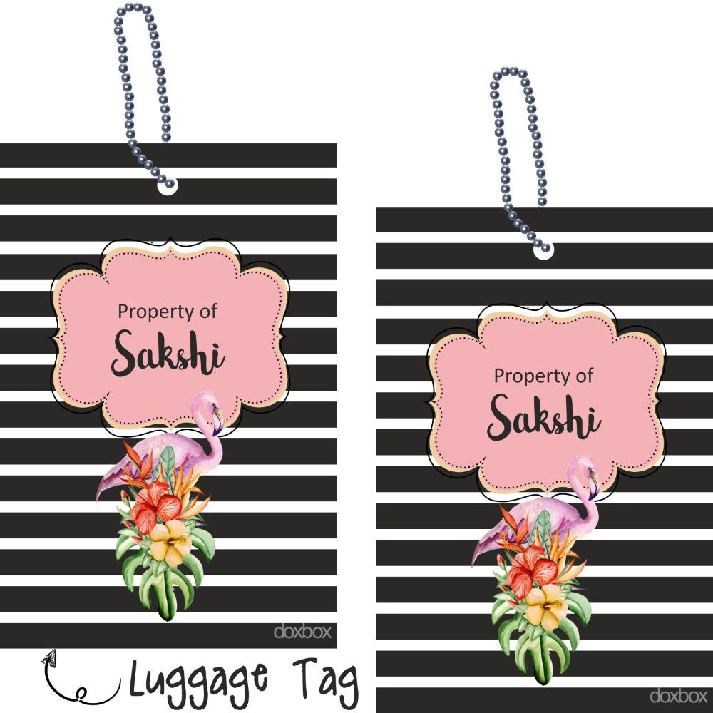 Luggage Tag - Flamingo Doxbox Store|]Peppydots