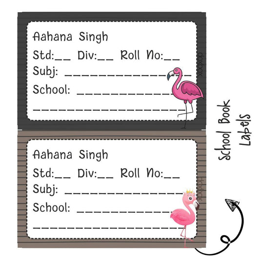School Book Labels - Flamingo Doxbox Store|]Peppydots