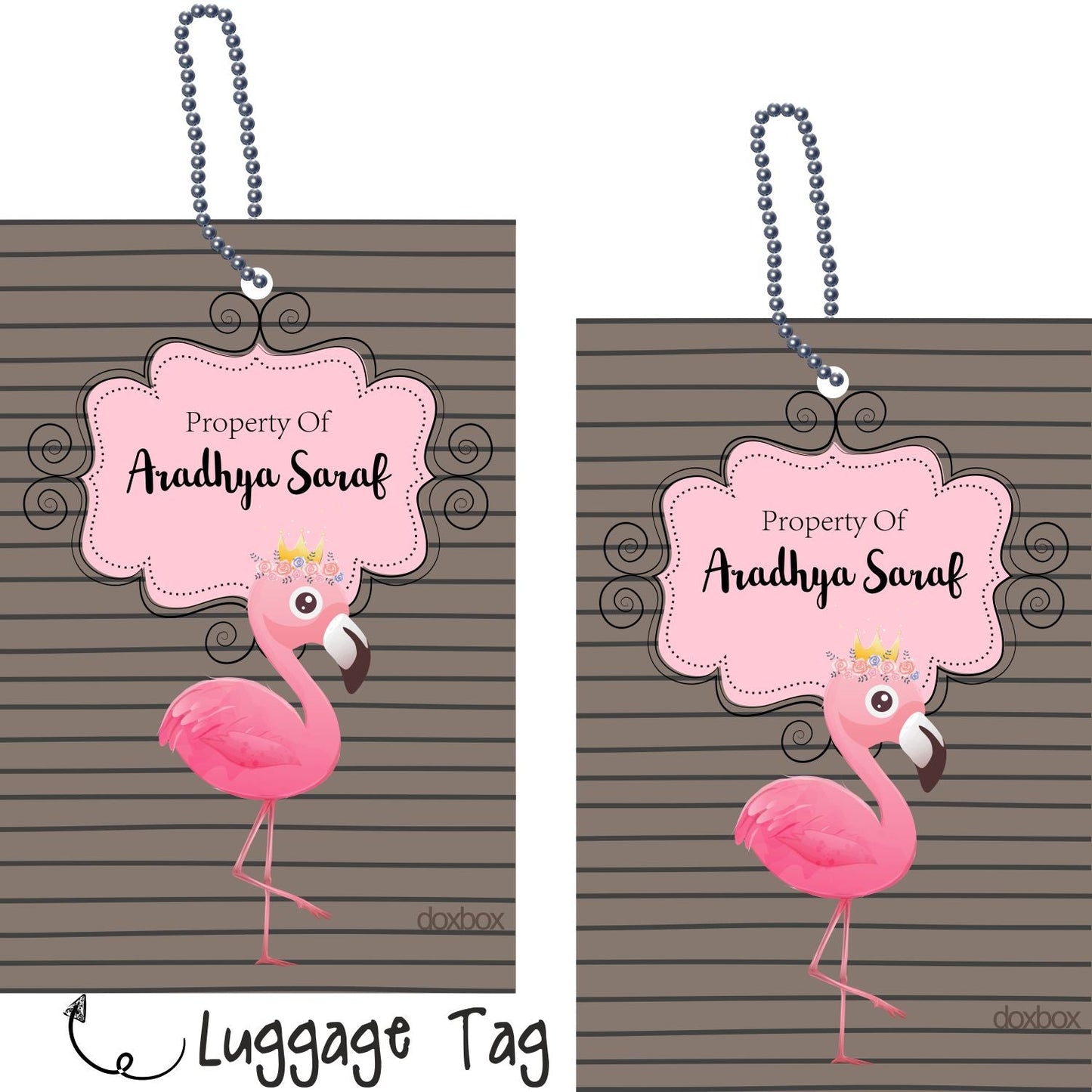 Luggage Tag - Flamingo Doxbox Store|]Peppydots