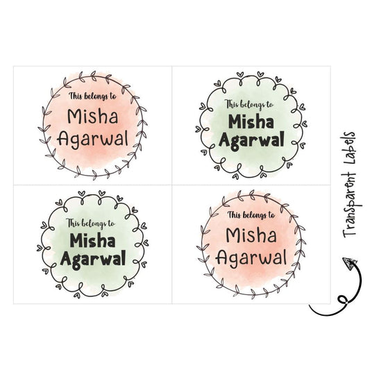 Transparent Labels - Floral Wreath Doxbox Store|]Peppydots