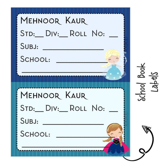 School Book Label - Frozen Doxbox Store|]Peppydots