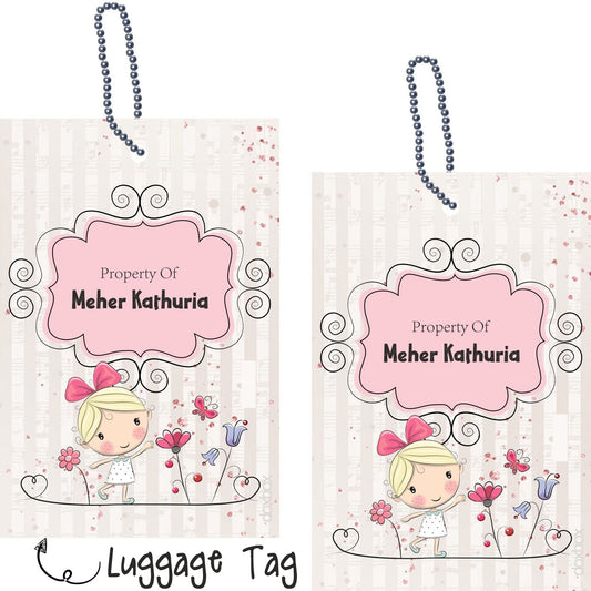 Luggage Tag - Girl with butterfly Doxbox Store|]Peppydots