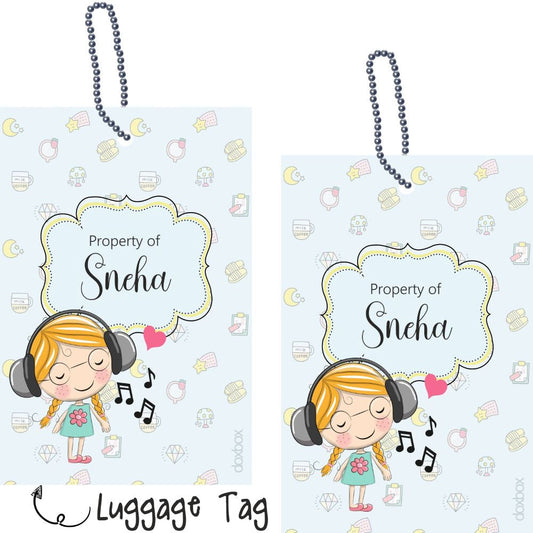 Luggage Tag - Green Girl Doxbox Store|]Peppydots