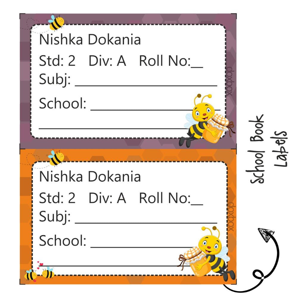 School Book Label - Honey Bee Doxbox Store|]Peppydots
